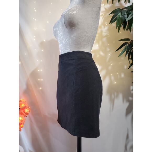 Vince Stretchy Denim Charcoal Dark Gray Mini Skirt Women's Size 6 Classic A Line - Picture 4 of 12